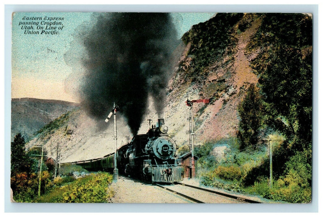 c1912 Eastern Express Croydon Utah Railway On Line Of Union Pacific UT Postcard