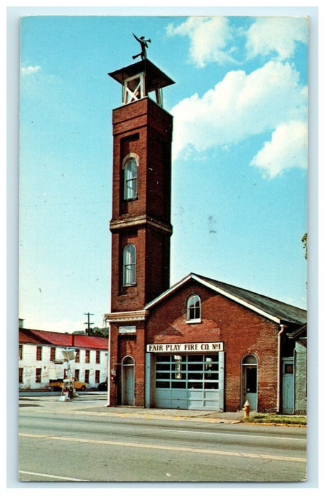 1909 Fair Play Fire Company No.1 Madison Indiana IN Postcard
