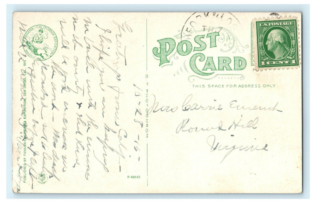 1915 San Diego Exposition Panama San Diego California CA Postcard