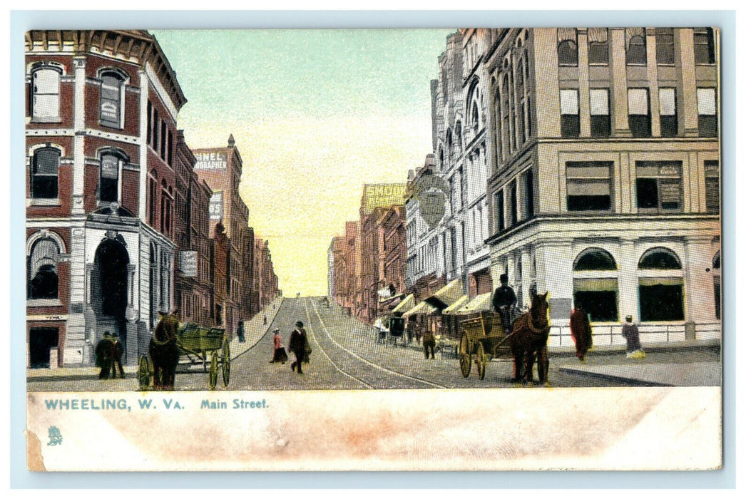 1910 Tuck Raphotype Main Street, Wheeling West Virginia VA Unposted Postcard