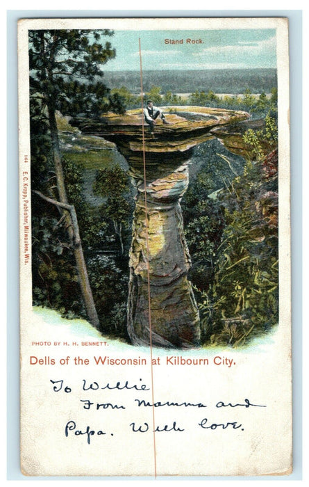 1900 Dells of the Wisconsin at Kilbourn City Chic & Minn Tastmail RPO Postcard