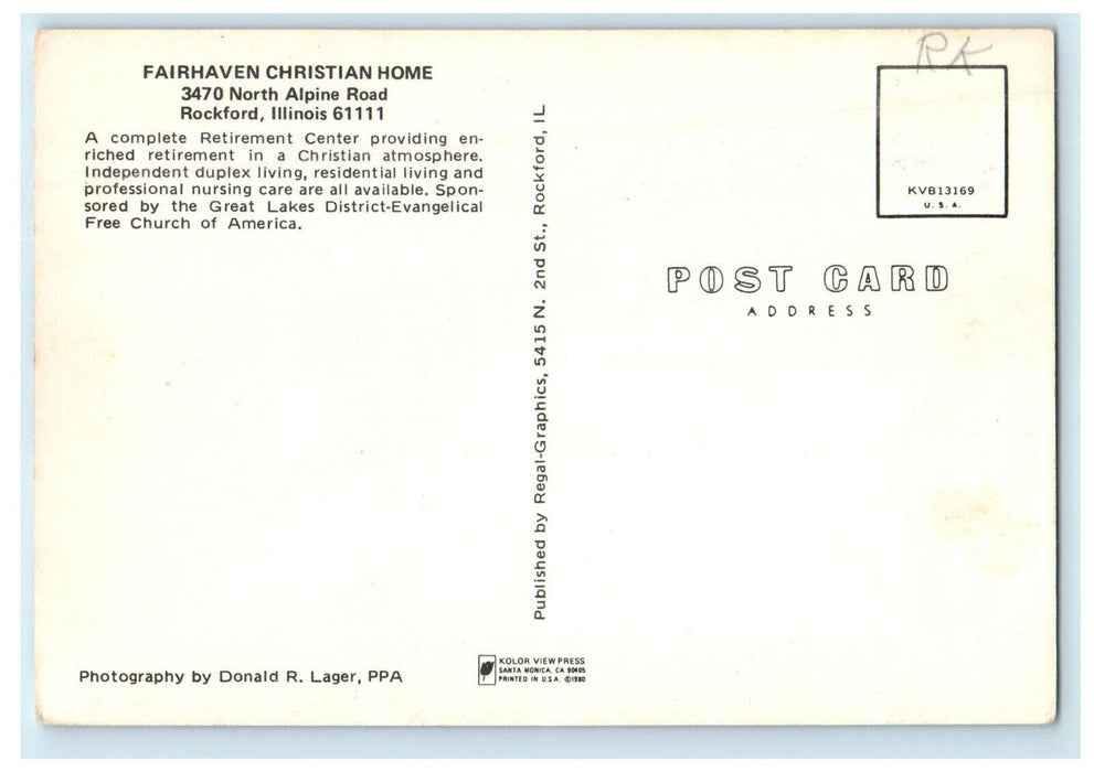 Multiview of Fairhaven Christian Home Rockford Illinois IL Unposted Postcard