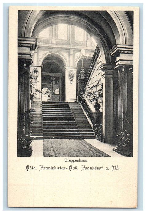 c1940's Treppenhaus Hotel Frankfurter Hof Frankfurt Germany Unposted Postcard