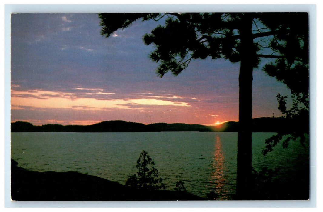 c1950's Sunrise and River Scene, Greetings from Kipling Ontario Canada Postcard