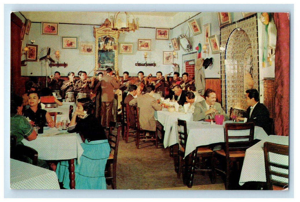 El Toquito Restaurant Taurino Dining Room Band Carmen 69 Mexico Vintage Postcard