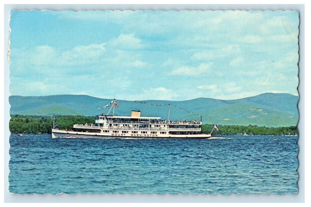 1942 MV Mt. Washington Steamer Ship Diesel Vessel Lake Winnipesauke NH Postcard