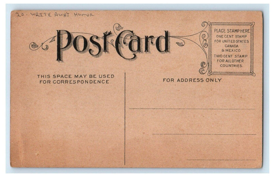 Old Man Pipe Cigarette Kneading Bread Bakery Rules Write Away Humor Postcard