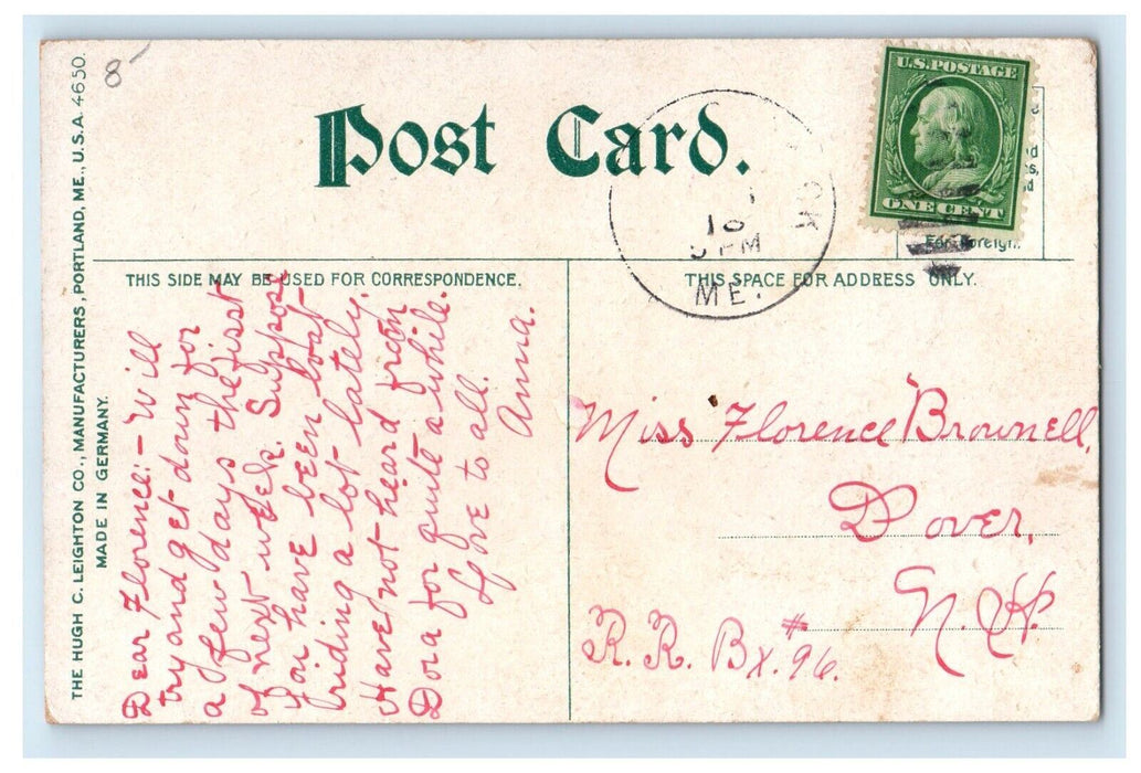 1909 Somersworth New Hampshire NH, Opera House Building Street View Postcard