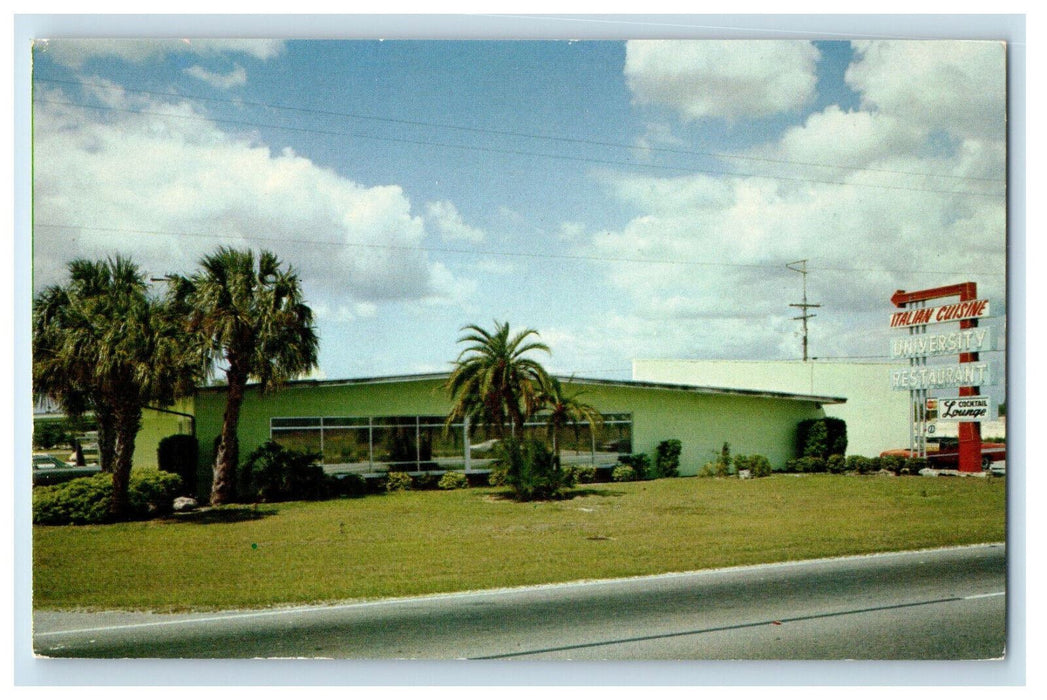 c1960's University Restaurant & Cocktail Lounge Tampa Florida FL Postcard