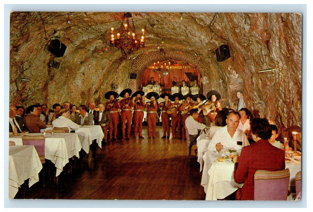 1967 The Cavern Cafe Restaurant Dining Room Band Nogales Soronac Mexico Postcard