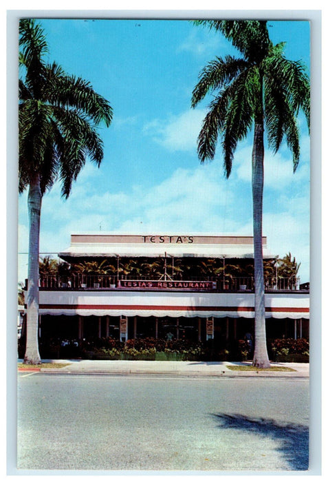 c1960's Front View of Testa's Restaurant Palm Beach Florida FL Postcard