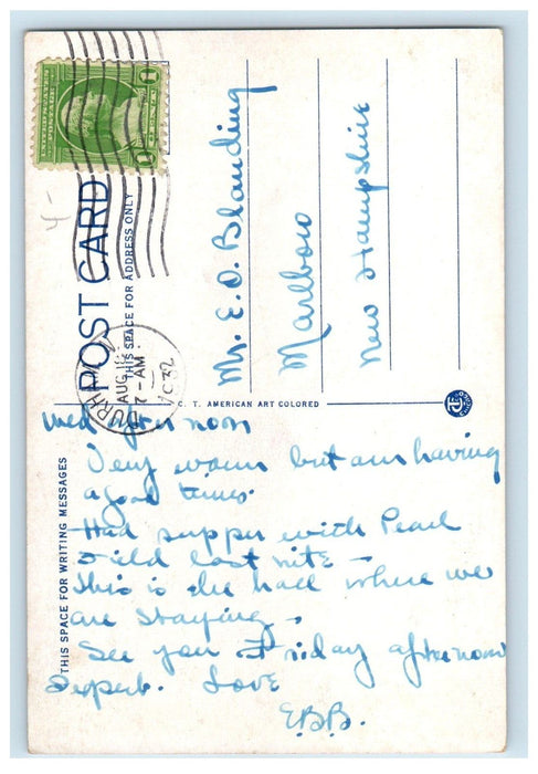 1932 Smith Hall U. Of N. H. Durham New Hampshire NH Posted Vintage Postcard