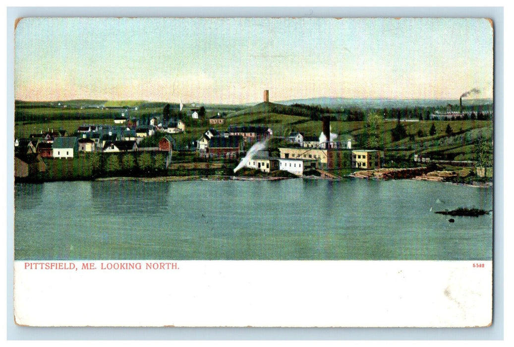 c1905 Buildings, Looking North Pittsfield Maine ME Antique Unposted Postcard