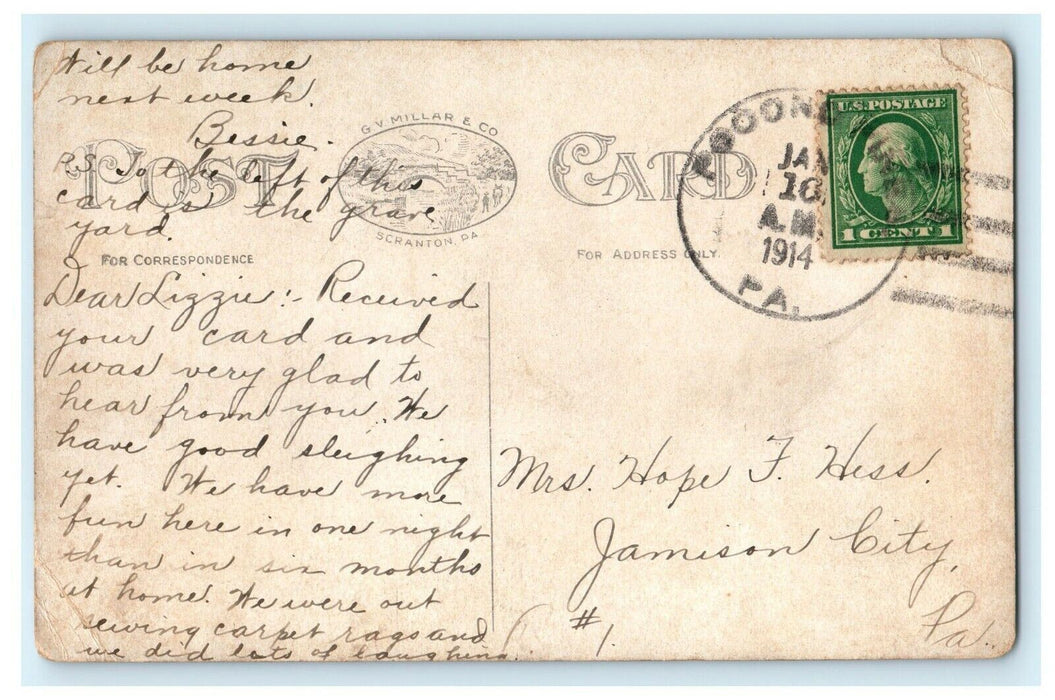 c1914 Pine Grove And M.E Church Pocono Pines Pennsylvania PA Postcard