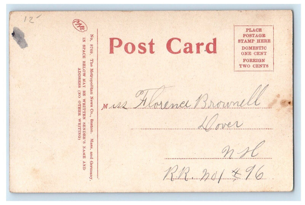 c1910's Fellow Block Dirt Road Dog Farmington New Hampshire NH Antique Postcard