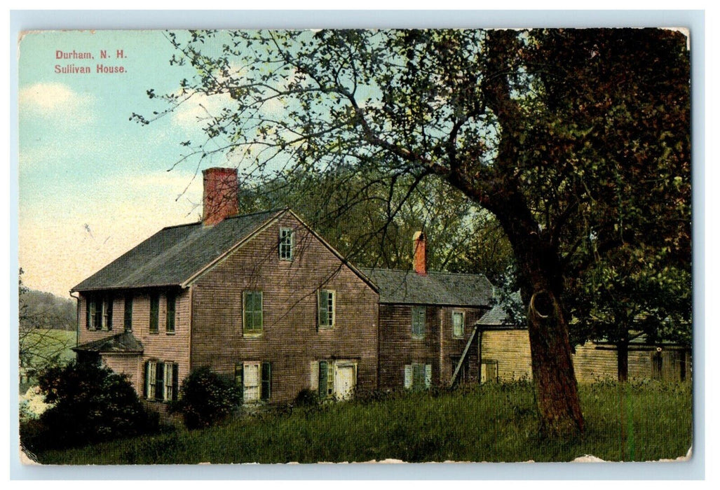 c1910's Durham New Hampshire NH, Sullivan House View Posted Antique Postcard