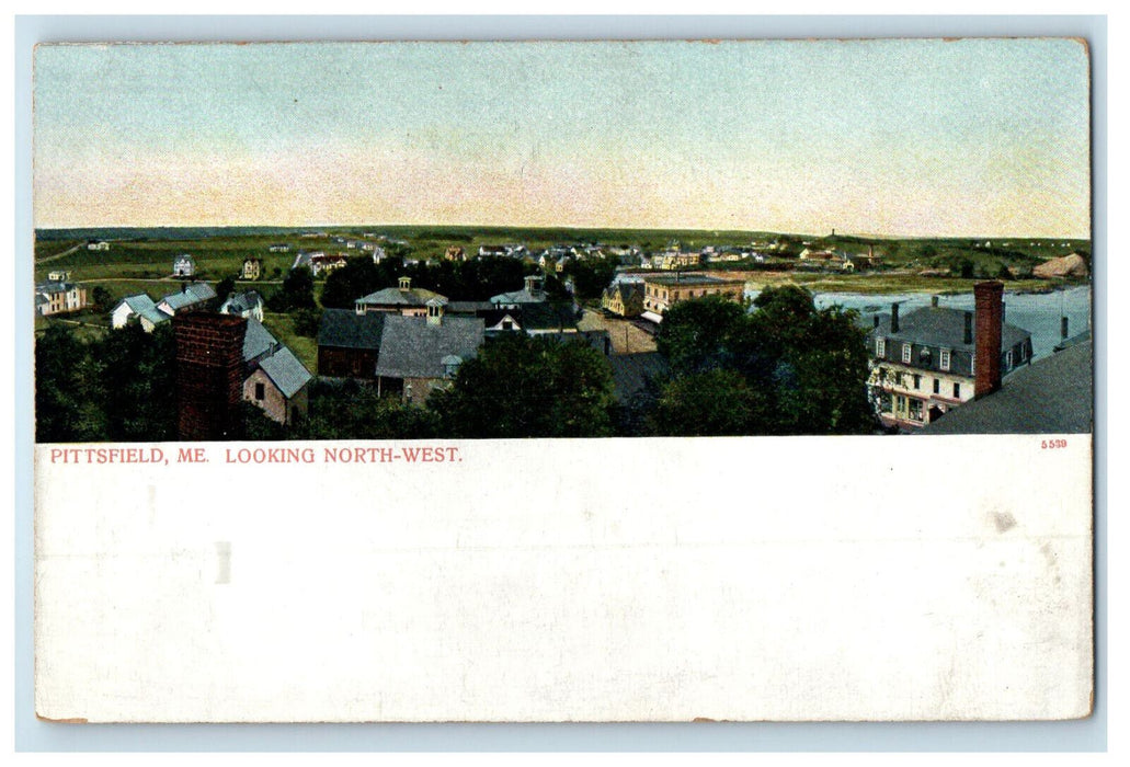 c1905 Buildings, Looking North-West Pittsfield Maine ME Unposted Postcard