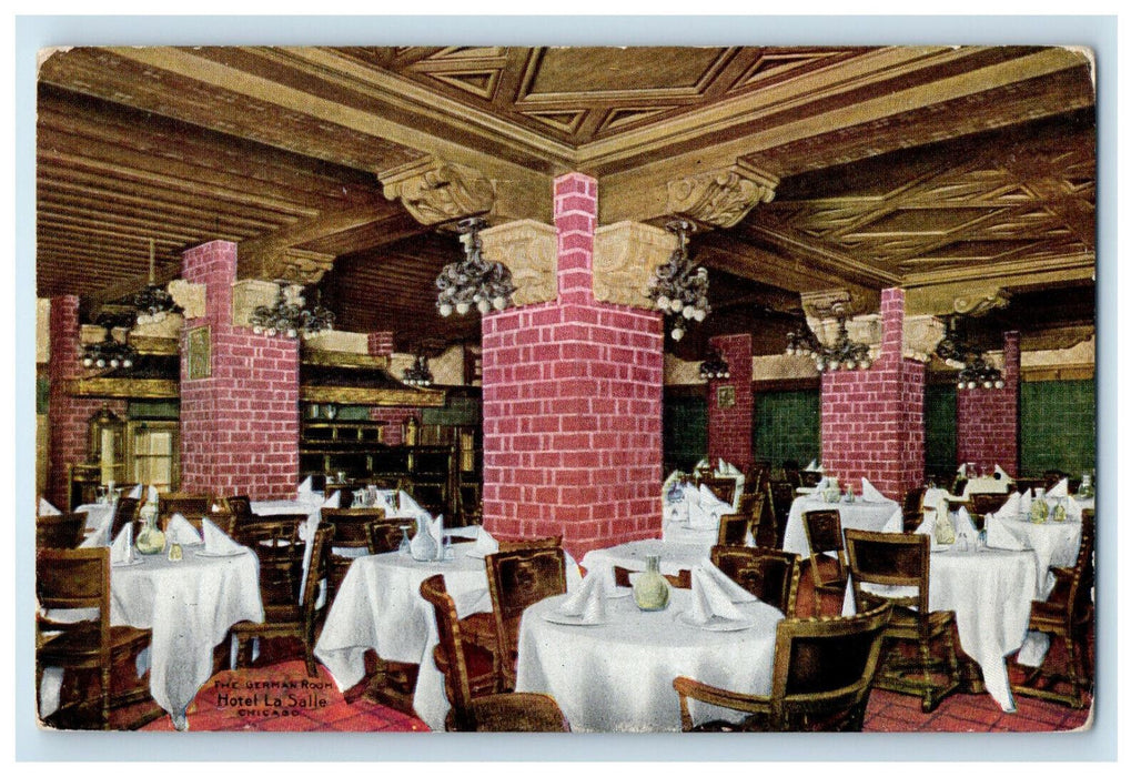 c1910's The German Room Hotel La Salle Chicago Illinois IL Unposted Postcard