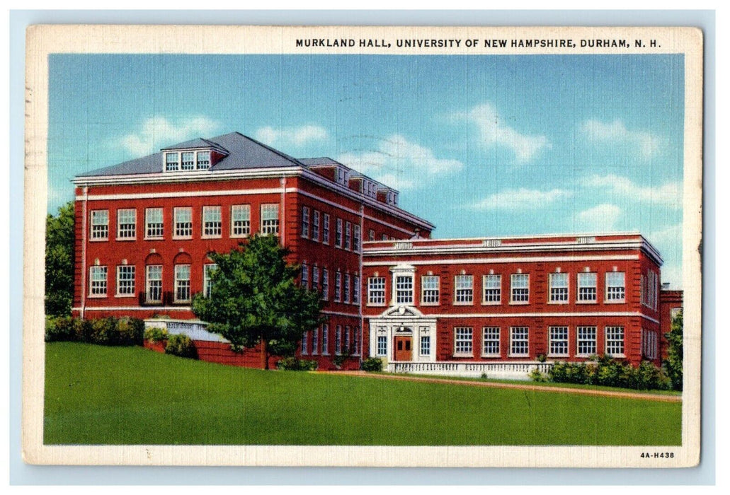 1943 Murkland Hall University Of New Hampshire Durham NH Vintage Postcard