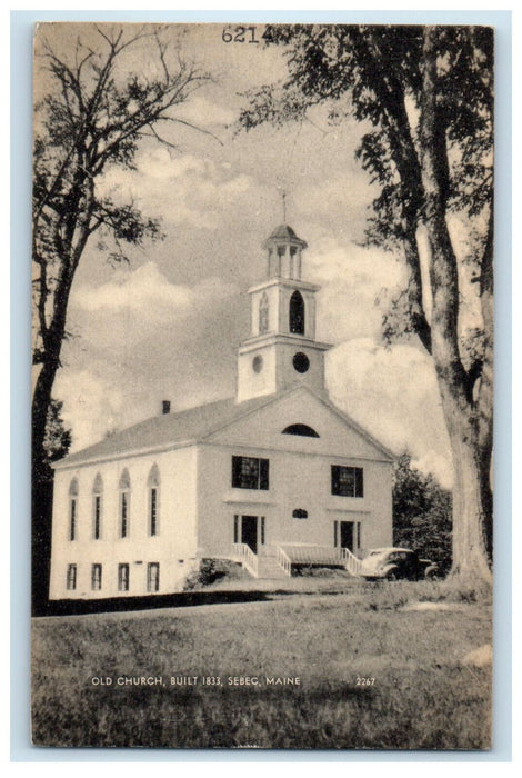 c1950's Old Church Built 1883 Sebec Maine ME Vintage Unposted Postcard