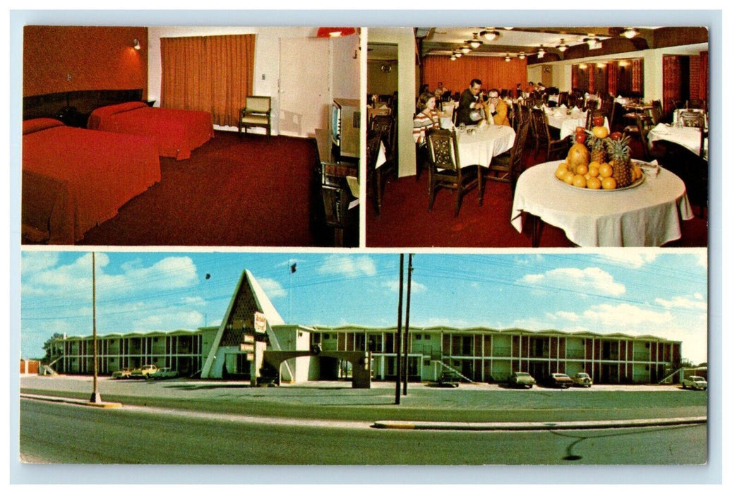 Motel Virrey Restaurant Dining And Room View Reynosa Mexico Multiview Postcard