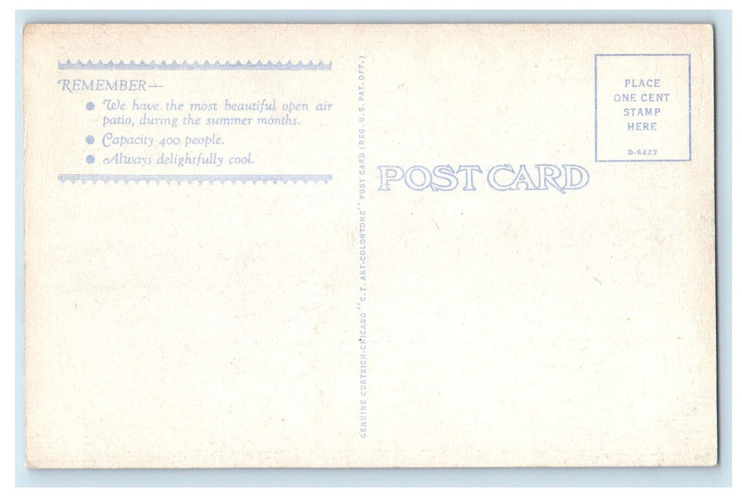 c1930's Chimney, Dining, Jacques French Restaurant Chicago Illinois IL Postcard