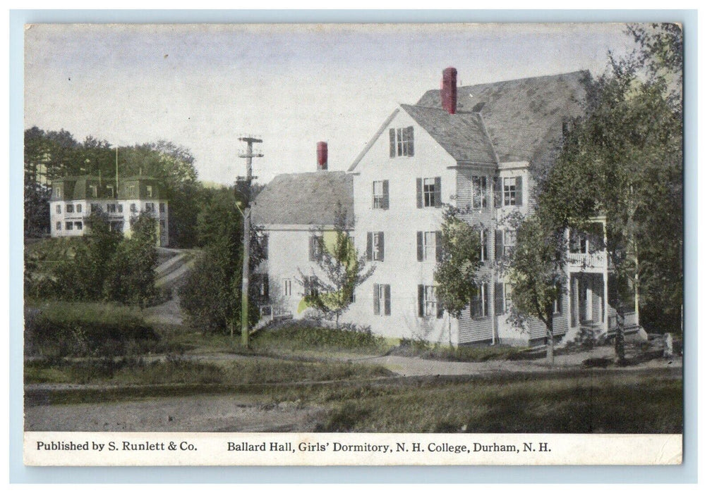 c1910's Ballard Hall Girl's Dormitory NH College Durham New Hampshire Postcard