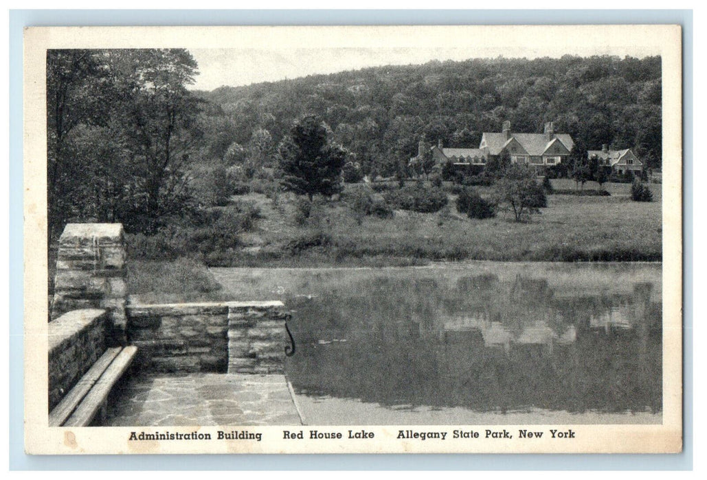 1937 Administration Building Red House Lake Allegany State Park NY Postcard