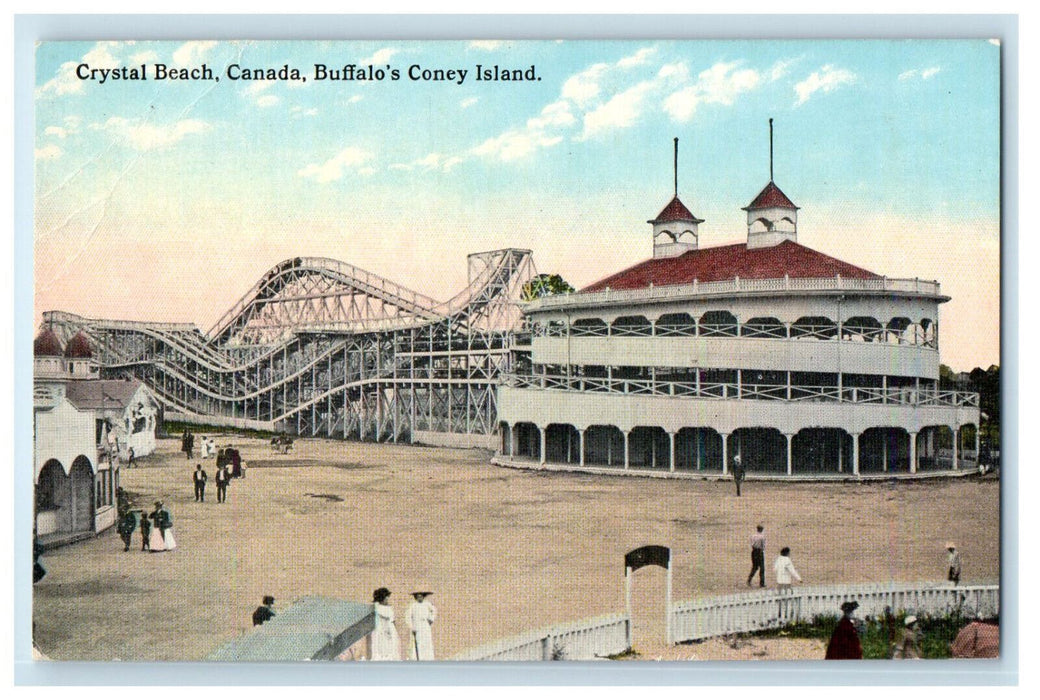 c1940's Buffalo's Coney Island, Roller Coaster, Crystal Beach Canada Postcard