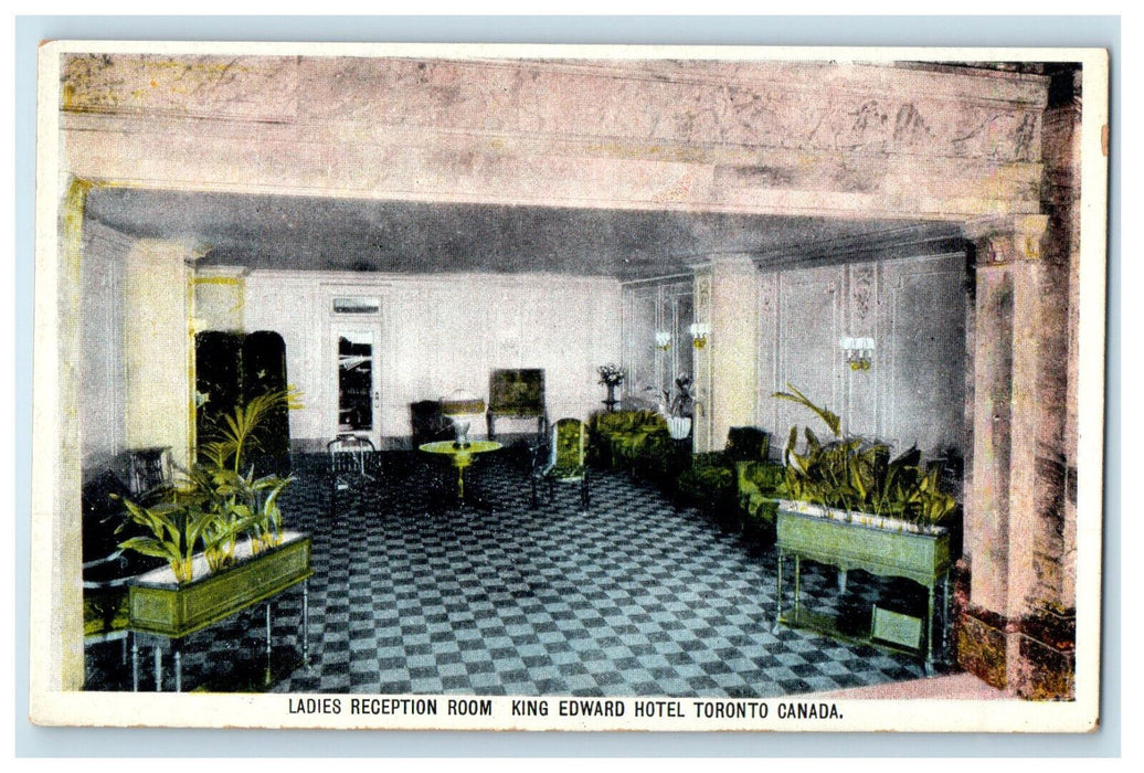 c1920's Ladies Reception Room King Edward Hotel Toronto Canada Postcard