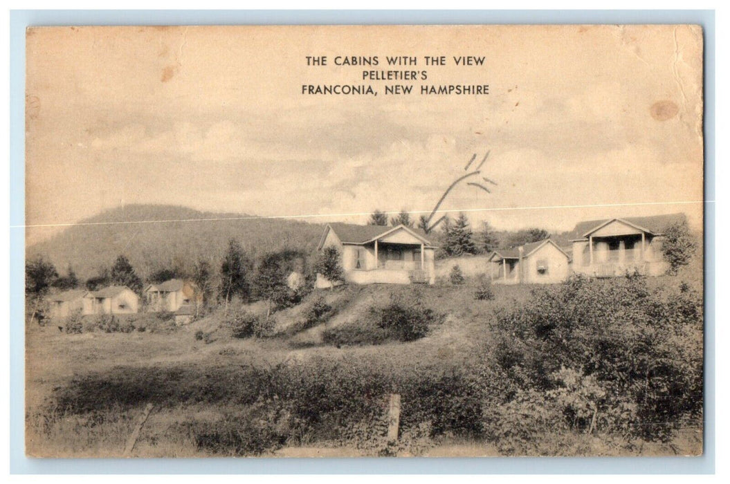 1949 Cabins View Pelletiers Francinia New Hampshire NH Vintage Antique Postcard