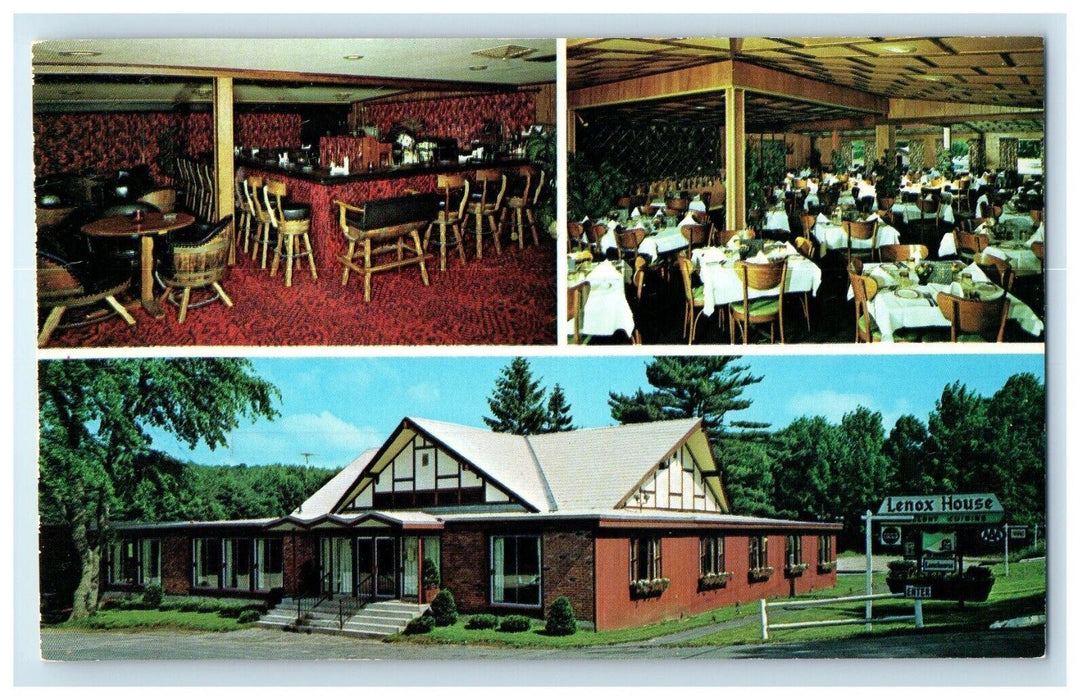 1960 Lenox House Restaurant Gourmet Berkshires Lenox Massachusetts Mass Postcard