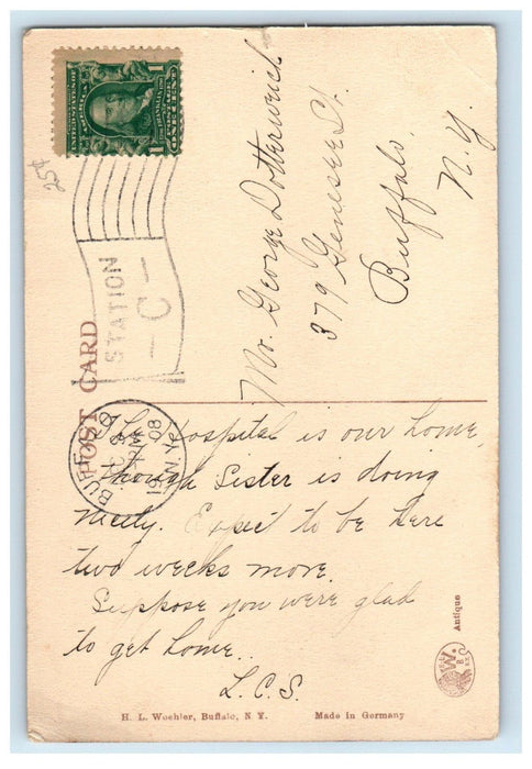 1908 First Congregational Church Street View Buffalo New York NY Posted Postcard