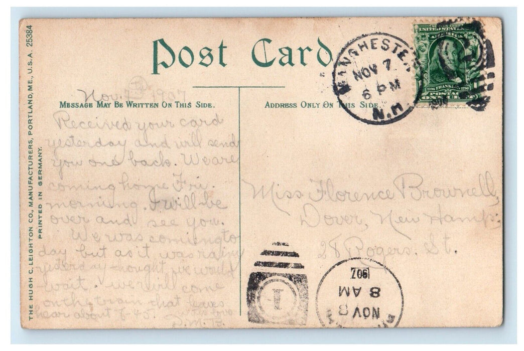 1907 Weston Observatory Derryfield Park Manchester New Hampshire NH Postcard