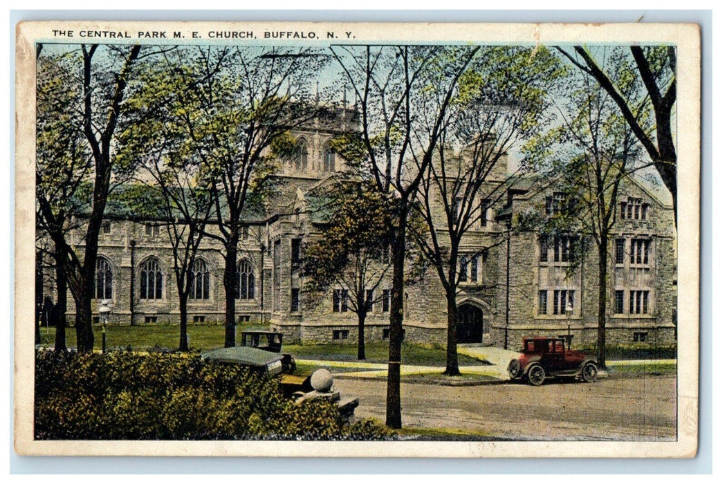 1924 The Central Park M. E. Church Car Front Buffalo New York NY Posted Postcard