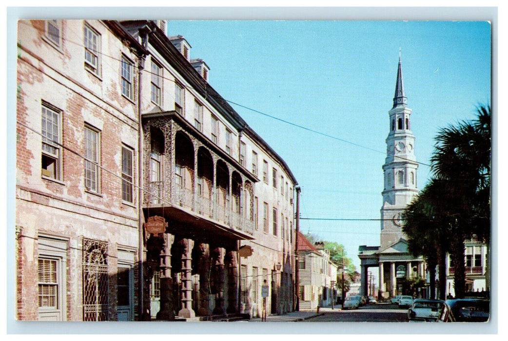 c1960's Along Church Street Charleston South Carolina NC Vintage Postcard