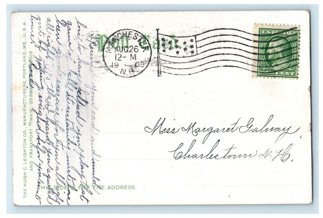 1909 Pinnacle Hooksett Manchester New Hampshire Vintage Antique Posted Postcard