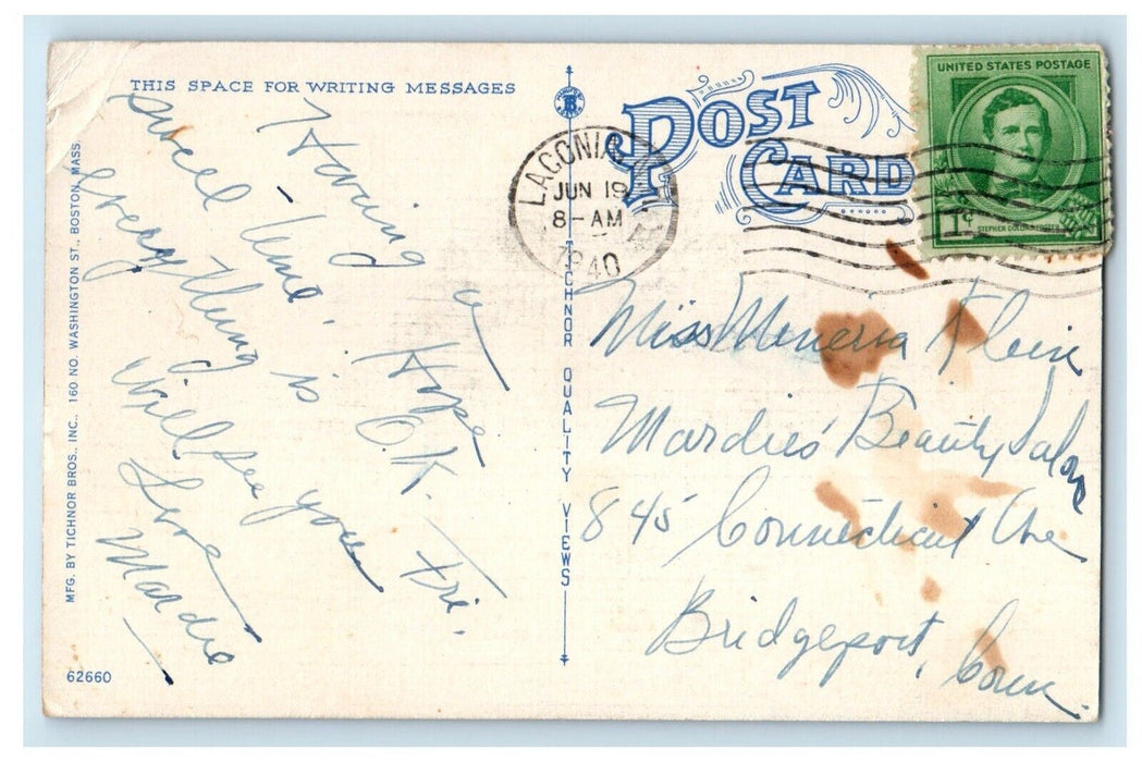 1940 Sailing On Lake Winnipesaukee New Hampshire NH Posted Vintage Postcard