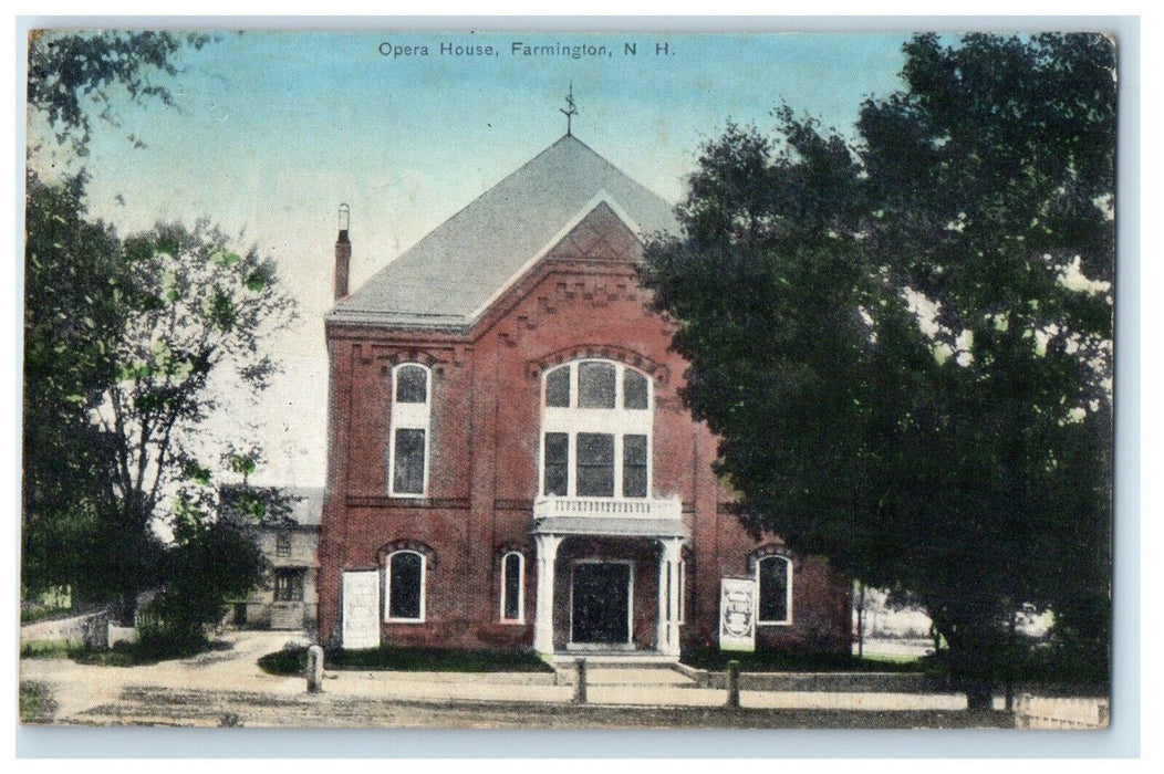 1909 Opera House Street View Farmington New Hampshire NH Antique Postcard