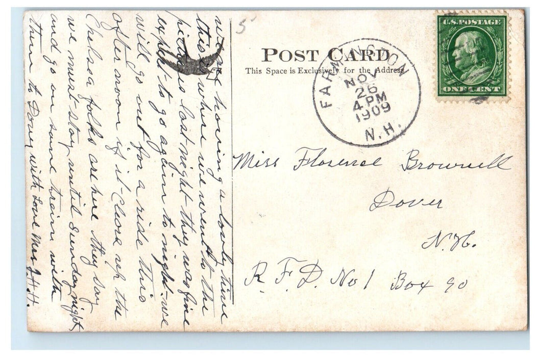 1909 Opera House Street View Farmington New Hampshire NH Antique Postcard