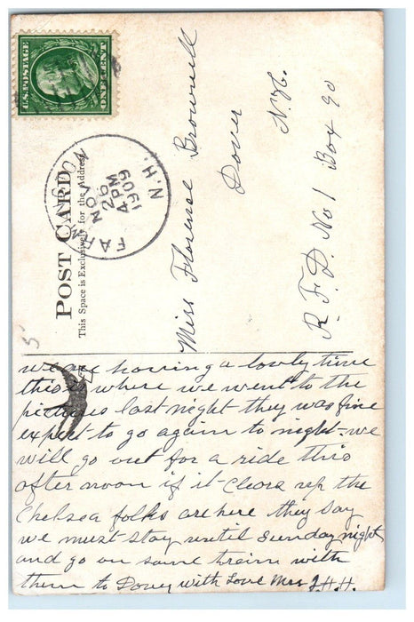 1909 Opera House Street View Farmington New Hampshire NH Antique Postcard