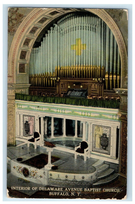 c1910's Interior Of Delaware Avenue Baptist Church Buffalo New York NY Postcard