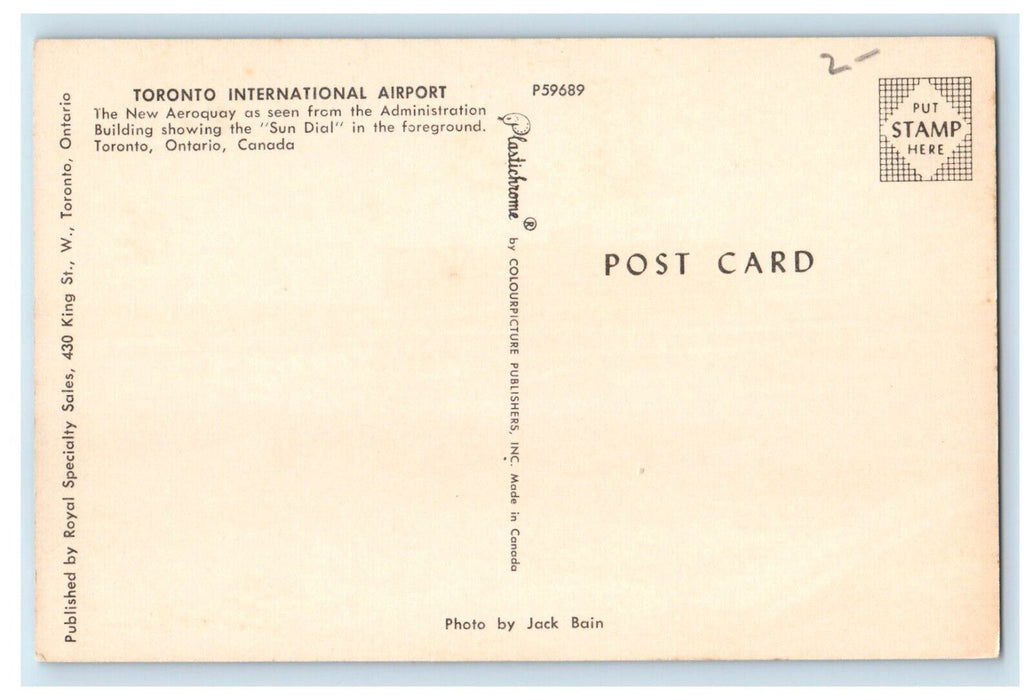 Toronto International Airport Scene Administration Bldg Ontario Canada Postcard