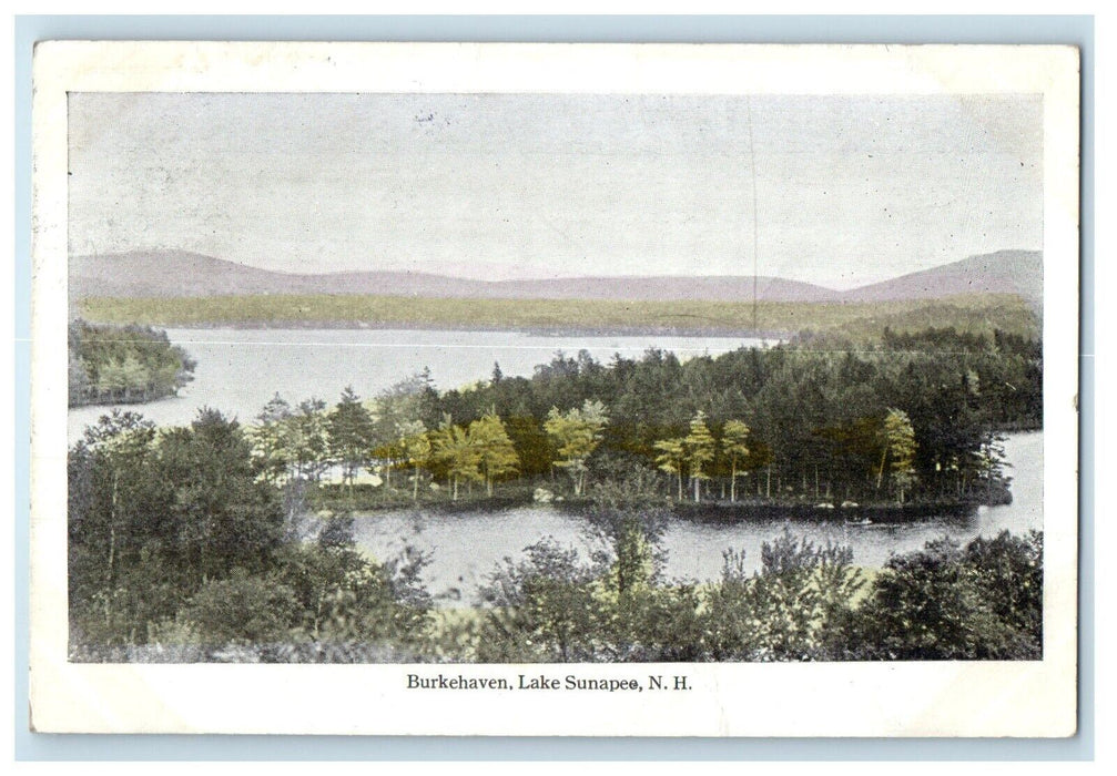 1923 Burkehaven Lake Sunapee New Hampshire NH Posted Frank W Swallow Postcard
