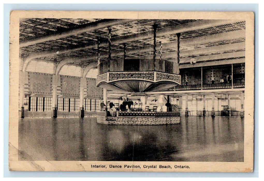 1935 Interior, Dance Pavilion, Crystal Beach, Ontario Canada Postcard