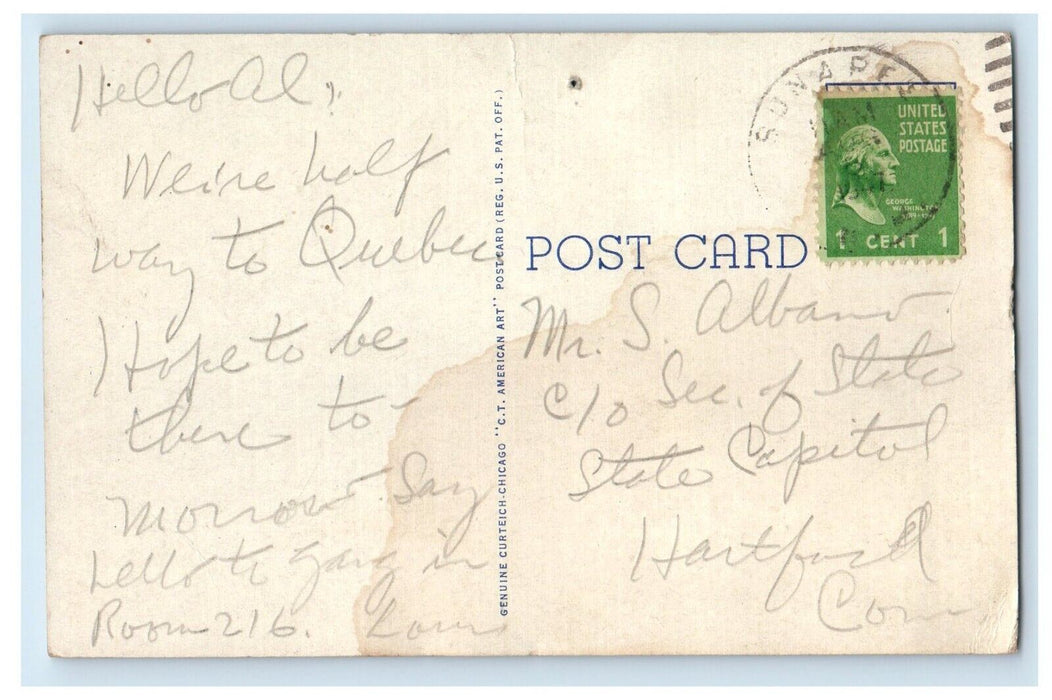 c1930's Lake Sunapee From Yacht Club Lake Sunapee New Hampshire NH Postcard