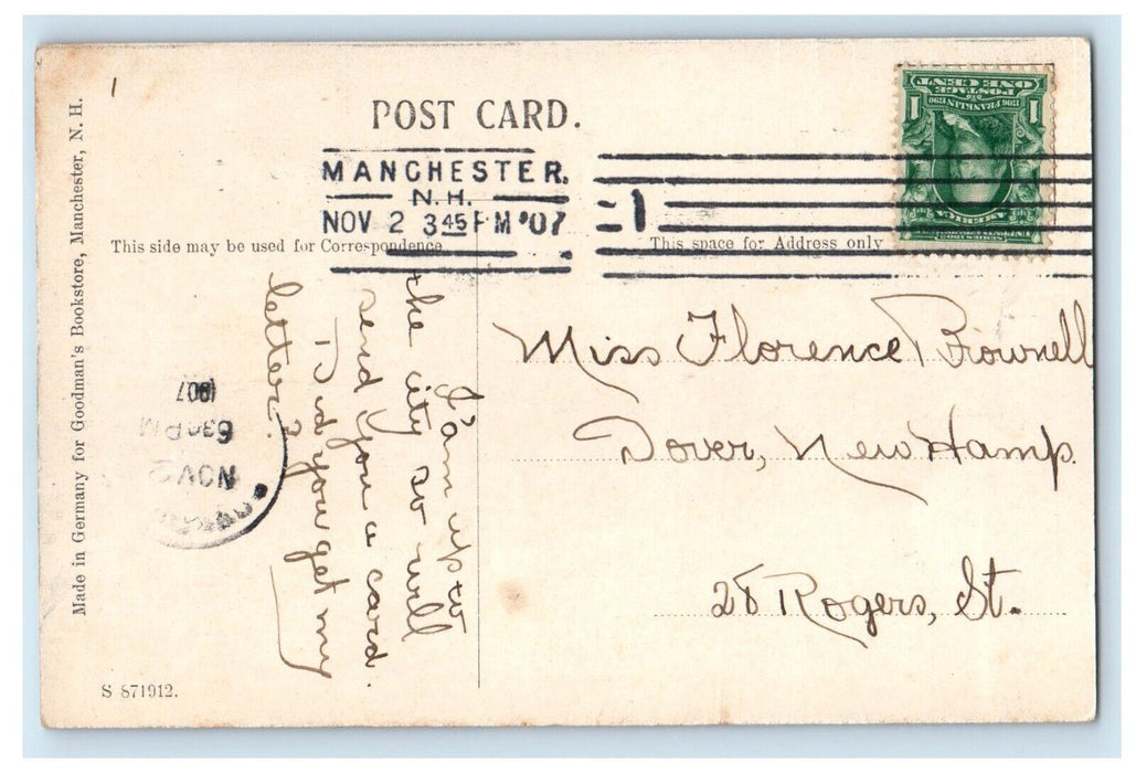 1907 Glimpse Bathing Pool Pine Island Park Manchester New Hampshire NH Postcard