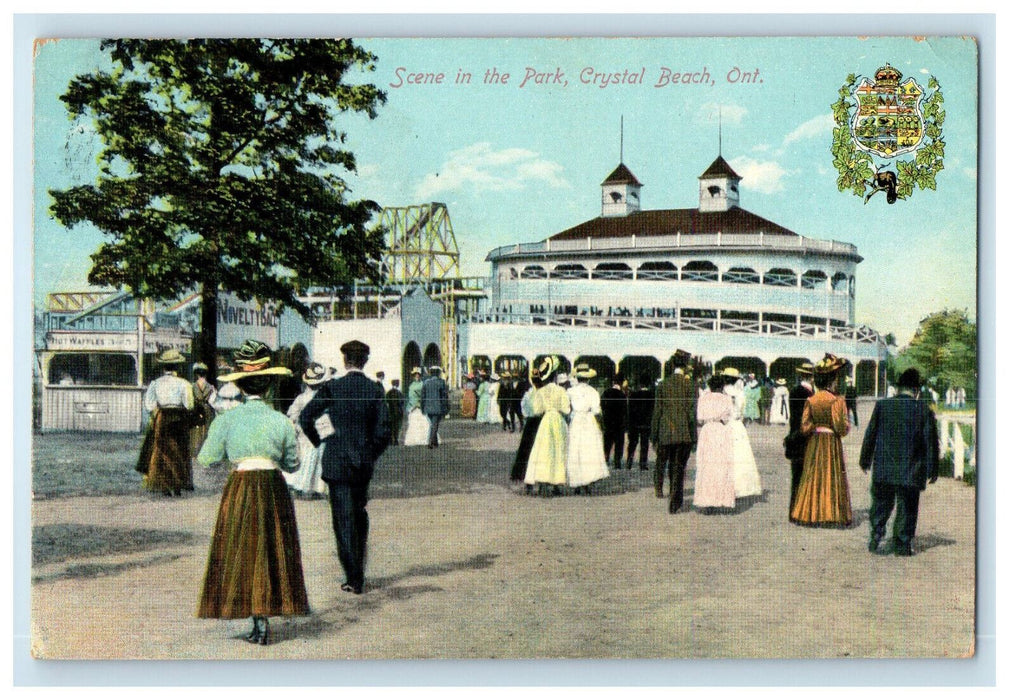 1910 Scene in the Park, Crystal Beach Ontario Canada Antique Postcard