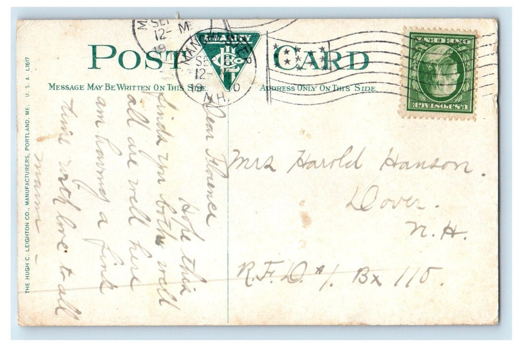 1910 Calumet Club Manchester New Hampshire NH Antique Vintage Posted Postcard