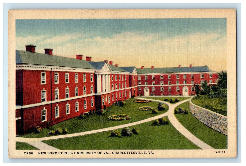 c1940's New Dormitories University of Virginia Charlottesville VA Postcard